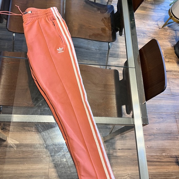 Adidas Women's Coral Joggers with White Stripes - Picture 3 of 4